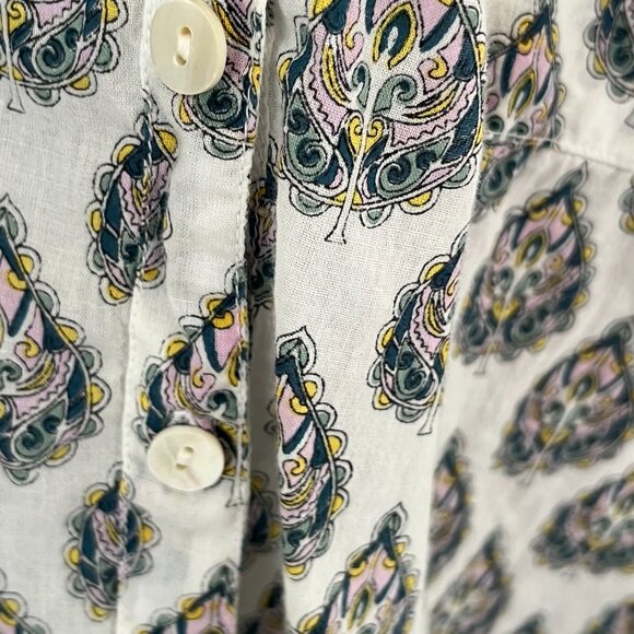 Roller Rabbit Peacock paisley Print Button Down Size Medium - Picture 8 of 10